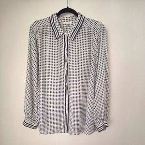 MAX STUDIO  Printed Long Sleeve Button Up Shirt - Black/White Pattern - Size 3X